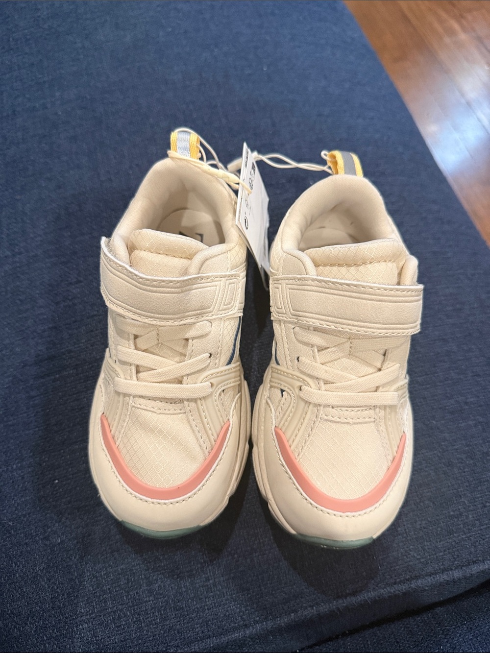 Zara Cream Kids Sneakers with Pink Accent
